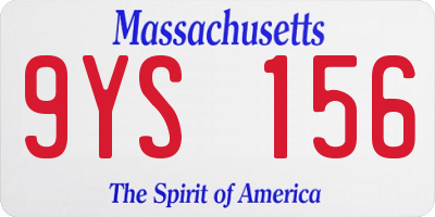 MA license plate 9YS156