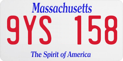 MA license plate 9YS158