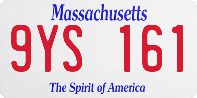 MA license plate 9YS161