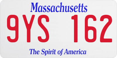 MA license plate 9YS162