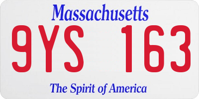 MA license plate 9YS163