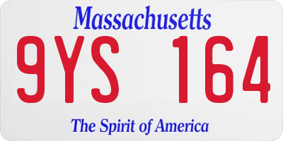 MA license plate 9YS164