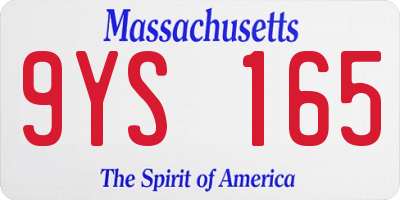 MA license plate 9YS165