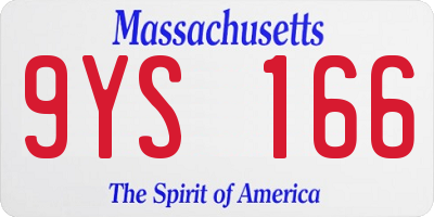 MA license plate 9YS166