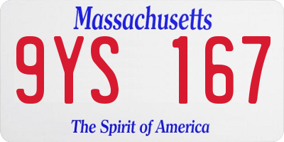 MA license plate 9YS167