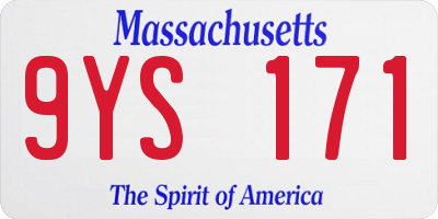 MA license plate 9YS171