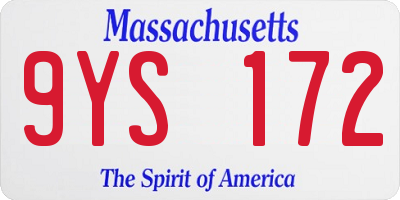 MA license plate 9YS172