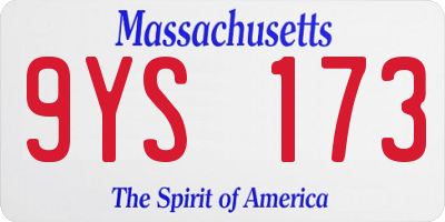 MA license plate 9YS173