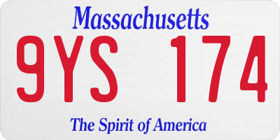 MA license plate 9YS174