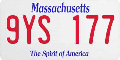 MA license plate 9YS177