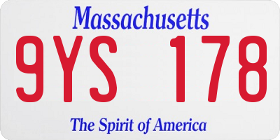 MA license plate 9YS178