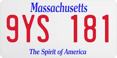 MA license plate 9YS181