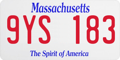 MA license plate 9YS183