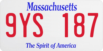 MA license plate 9YS187