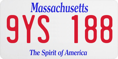 MA license plate 9YS188