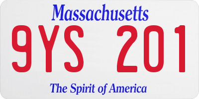 MA license plate 9YS201