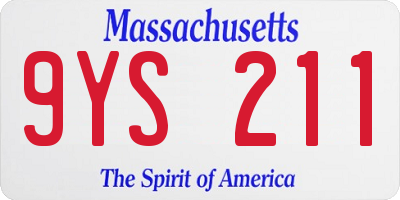 MA license plate 9YS211