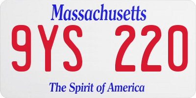 MA license plate 9YS220
