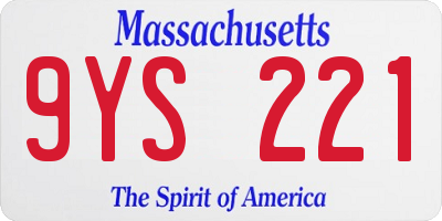 MA license plate 9YS221