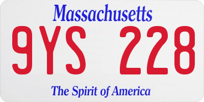 MA license plate 9YS228