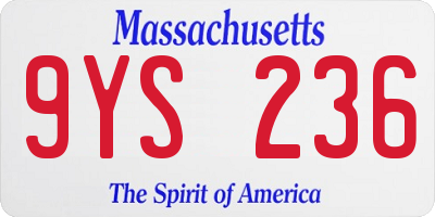 MA license plate 9YS236