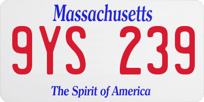 MA license plate 9YS239