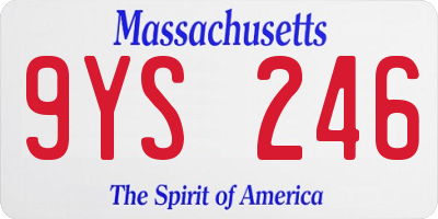 MA license plate 9YS246