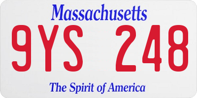 MA license plate 9YS248