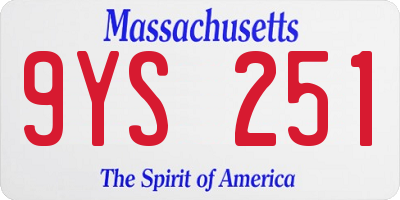 MA license plate 9YS251