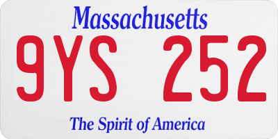 MA license plate 9YS252