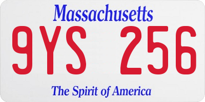 MA license plate 9YS256