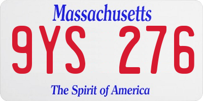 MA license plate 9YS276