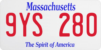 MA license plate 9YS280