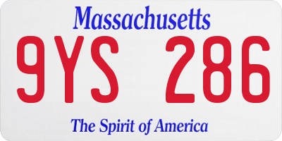 MA license plate 9YS286