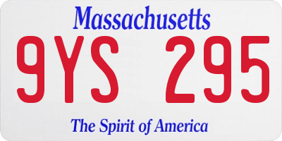 MA license plate 9YS295