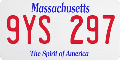 MA license plate 9YS297