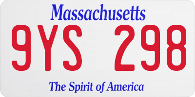 MA license plate 9YS298