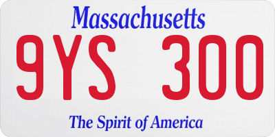 MA license plate 9YS300