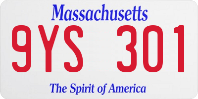 MA license plate 9YS301