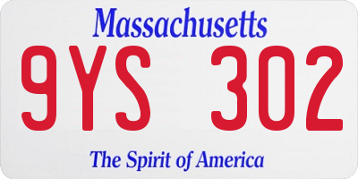 MA license plate 9YS302