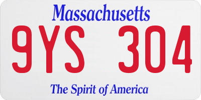 MA license plate 9YS304