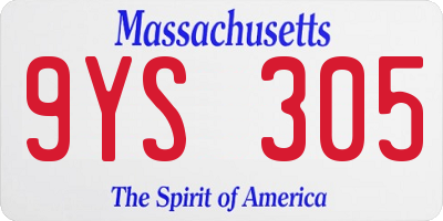 MA license plate 9YS305