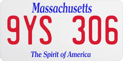 MA license plate 9YS306