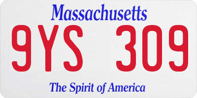 MA license plate 9YS309