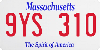 MA license plate 9YS310