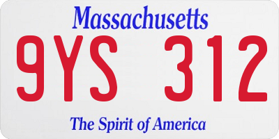 MA license plate 9YS312