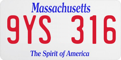 MA license plate 9YS316