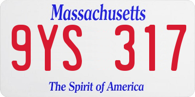 MA license plate 9YS317