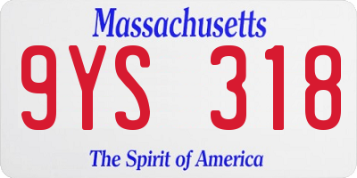 MA license plate 9YS318