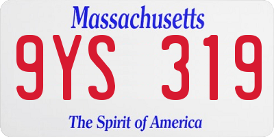 MA license plate 9YS319
